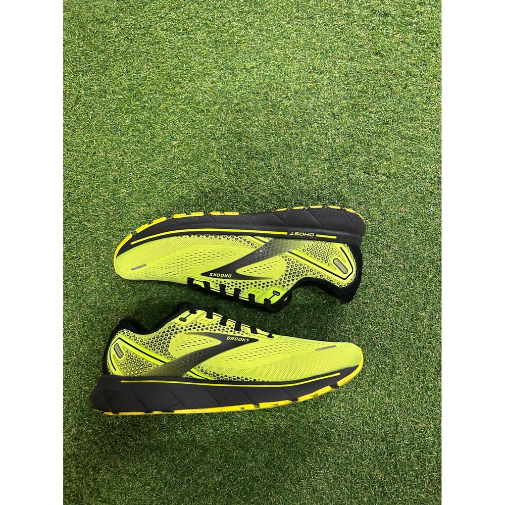 Brooks Ghost 14 Mens Running Shoes Neon Yellow Black 1103691D744 Size 10.5